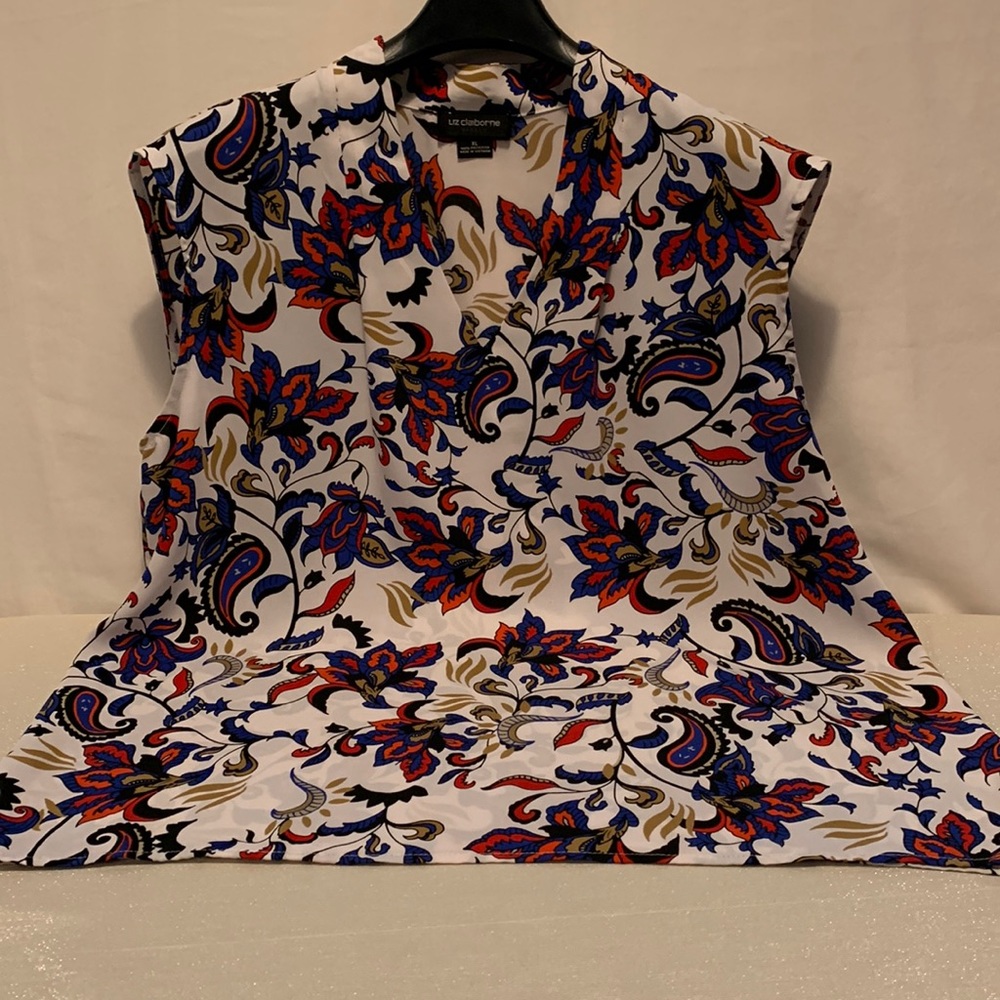 Liz Claiborne Career Multi Floral Blouse Size XL